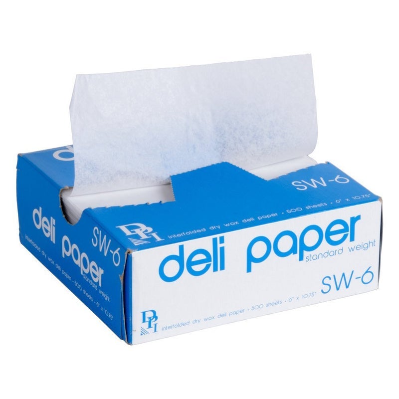 6" x 10 3/4" Interfolded Deli Wrap Wax Paper. 1000 Count (2 Packs of 500)